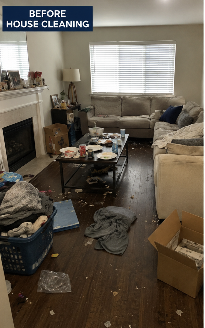 House cleaning before service in Brampton