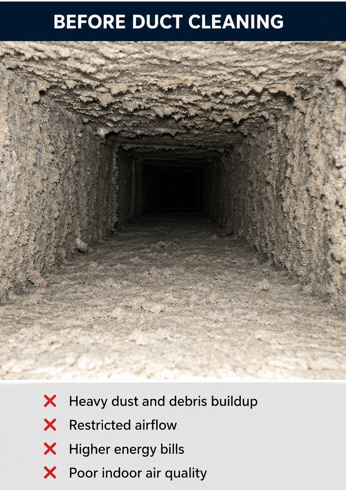 Air duct cleaning before service in Brampton